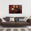 Glasschilderij - Exclusive - Liggend - Branded Fashion Models Rood