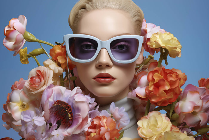 Glasschilderij - Exclusive - Liggend - De Dame van de Lotus