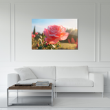 Glasschilderij - Exclusive - Liggend - Roos Bloemen