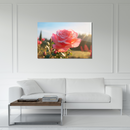 Glasschilderij - Exclusive - Liggend - Roos Bloemen