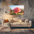 Glasschilderij - Exclusive - Liggend - Roos Bloemen