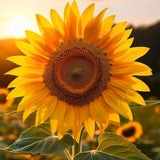 Glasschilderij - Exclusive - Liggend - Zonnebloem 150x100x0.4 cm