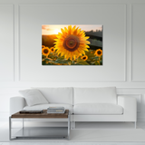 Glasschilderij - Exclusive - Liggend - Zonnebloem