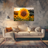 Glasschilderij - Exclusive - Liggend - Zonnebloem