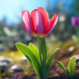 Glasschilderij - Exclusive - Liggend - Roze Tulp Bloemen 150x100x0.4 cm