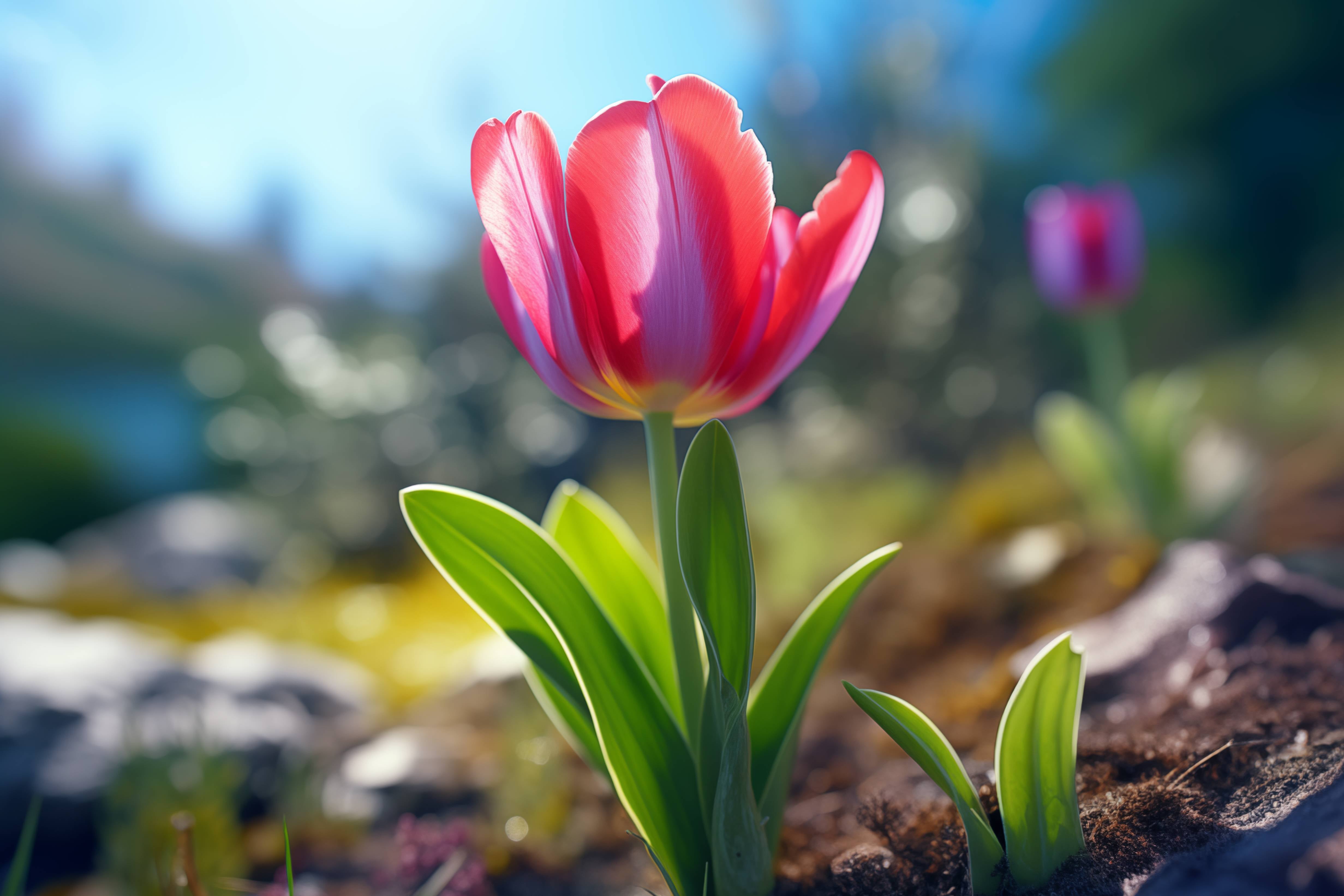 Glasschilderij - Exclusive - Liggend - Roze Tulp Bloemen 150x100x0.4 cm