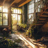 Glasschilderij - Exclusive - Liggend - Fluisterstad Urbex 150x100x0.4 cm