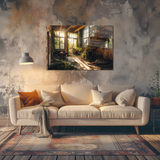 Glasschilderij - Exclusive - Liggend - Fluisterstad Urbex