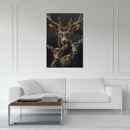 Glasschilderij - Exclusive - Staand - Hertenfamilie 2 Hertjes Aria - Gouden Eeuw Serie