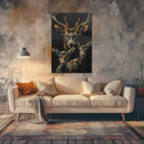 Glasschilderij - Exclusive - Staand - Hertenfamilie 2 Hertjes Aria - Gouden Eeuw Serie