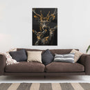 Glasschilderij - Exclusive - Staand - Hertenfamilie 2 Hertjes Aria - Gouden Eeuw Serie