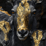 Glasschilderij - Exclusive - Staand - Aura van de Geitenfamilie - Gouden Eeuw Serie 100x150x0.4 cm