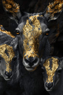 Glasschilderij - Exclusive - Staand - Aura van de Geitenfamilie - Gouden Eeuw Serie 100x150x0.4 cm