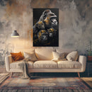 Glasschilderij - Exclusive - Staand - Gorillafamilie - Gouden Eeuw Serie