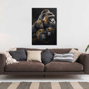 Glasschilderij - Exclusive - Staand - Gorillafamilie - Gouden Eeuw Serie