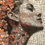 Glasschilderij - Exclusive - Staand - Avery Mozaïek Abstract 100x150x0.4 cm