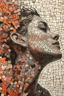 Glasschilderij - Exclusive - Staand - Avery Mozaïek Abstract 100x150x0.4 cm