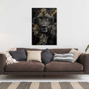 Glasschilderij - Exclusive - Staand - Leeuwenfamilie Moeder 3 Welpen Victoria - Gouden Eeuw Serie