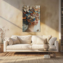 Glasschilderij - Exclusive - Staand - Vrouw met Vlinders Aubrey