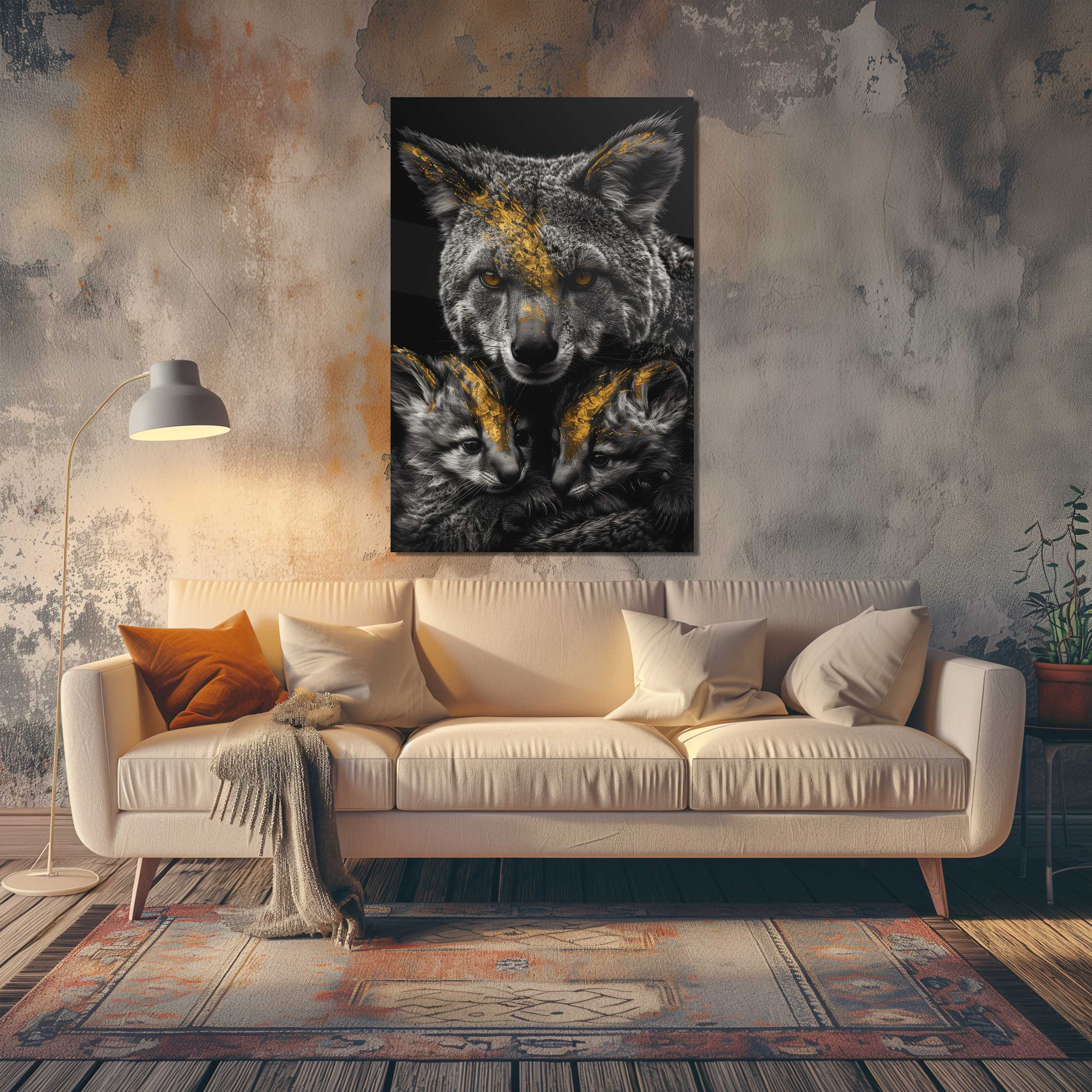 Glasschilderij - Exclusive - Staand - Gouden Fluistering van de Wildernis - Gouden Eeuw Serie