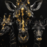 Glasschilderij - Exclusive - Staand - Giraffenfamilie, de Safari - Gouden Eeuw Serie 100x150x0.4 cm