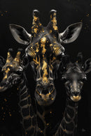 Glasschilderij - Exclusive - Staand - Giraffenfamilie, de Safari - Gouden Eeuw Serie 100x150x0.4 cm