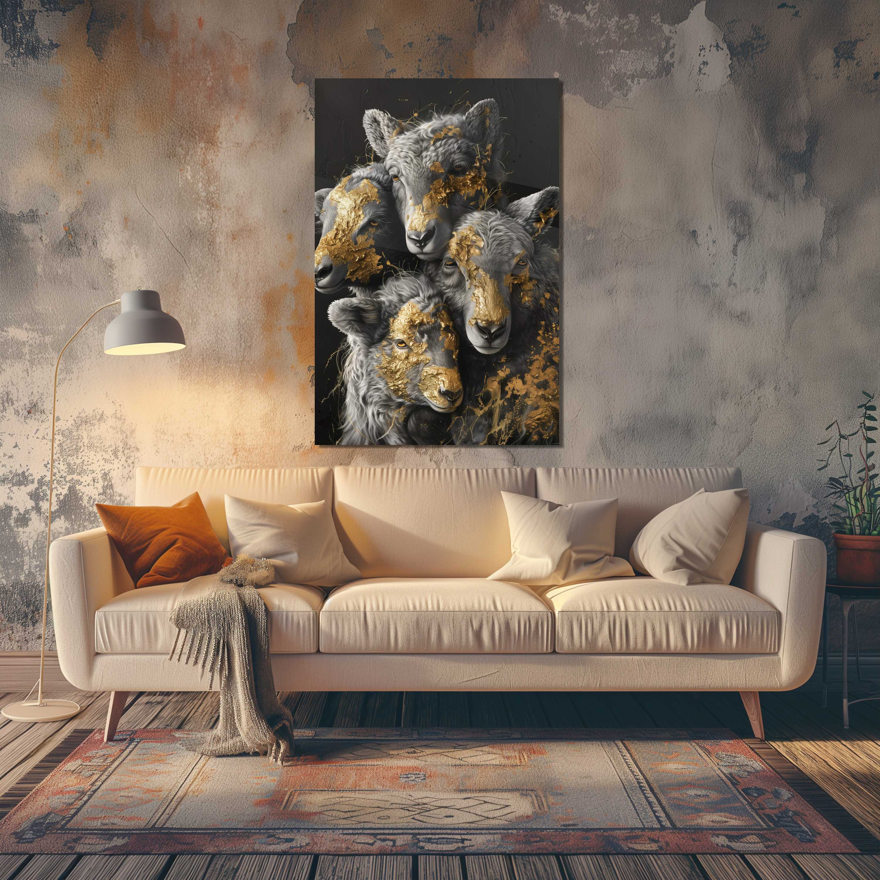 Glasschilderij - Exclusive - Staand - Dromen van de Kudde - Gouden Eeuw Serie