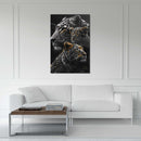 Glasschilderij - Exclusive - Staand - Panter 2 Welpen, Schildwachten - Gouden Eeuw Serie