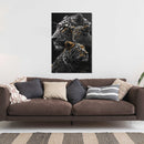 Glasschilderij - Exclusive - Staand - Panter 2 Welpen, Schildwachten - Gouden Eeuw Serie