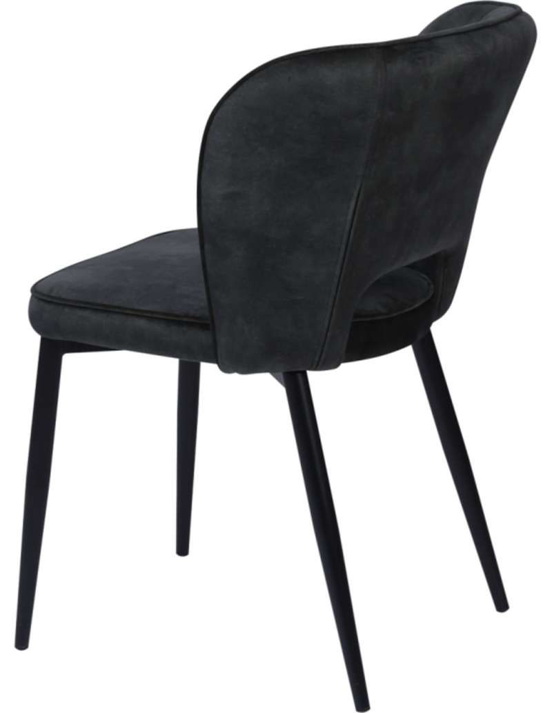 Eettafelstoel - Amalia Antraciet Velvet - meubelboutique.nl