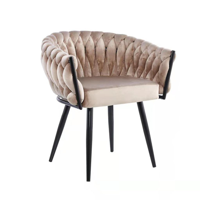 Eva Chair Velvet Taupe Black Frame - Luxury Living 