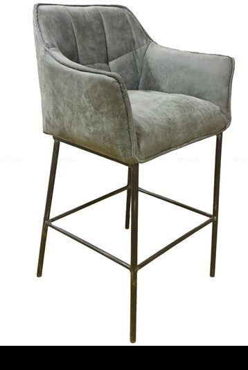 Barkruk - Industrieel - Middle Green, Antraciet, Cognac - meubelboutique.nl